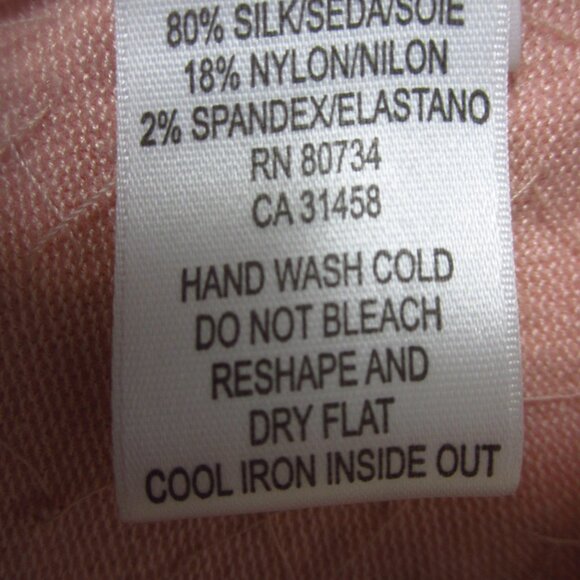 New bcbg maxazria Womens M Pastel Peach Pink Silk Sequined Cap Sleeve Shrug - Picture 8 of 9